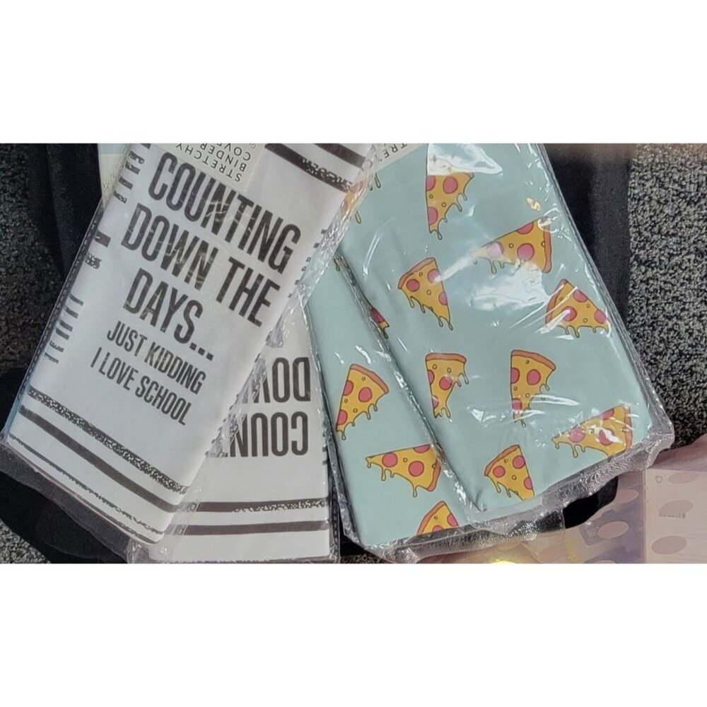 Counting Down The Days & Pizza Themed Stretchy Binder & Book Covers